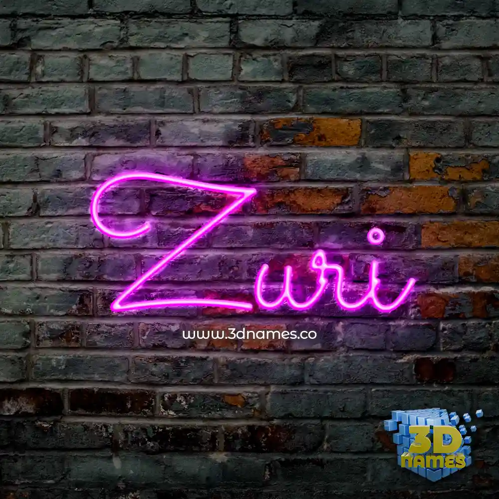 zuri in Pink Neon style - 3D name wallpaper