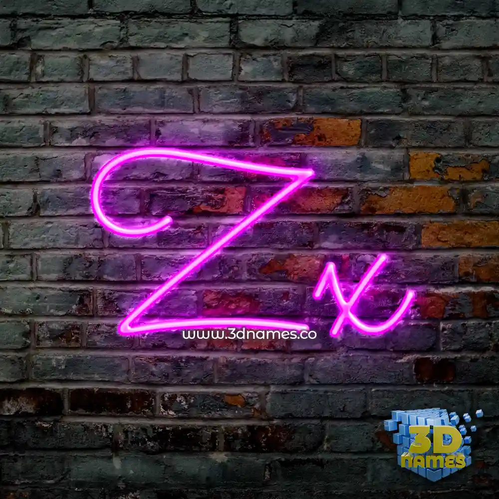 zx in Pink Neon style - 3D name wallpaper