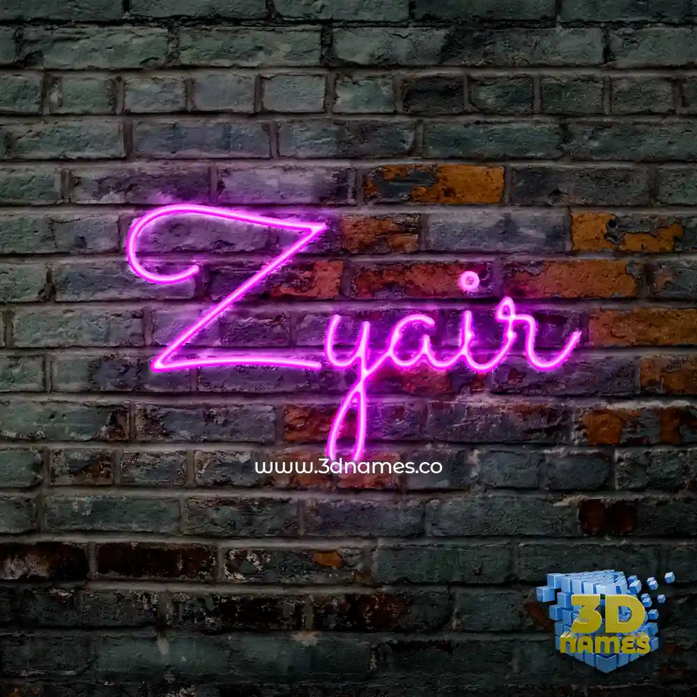 zyair in Pink Neon style - 3D name wallpaper