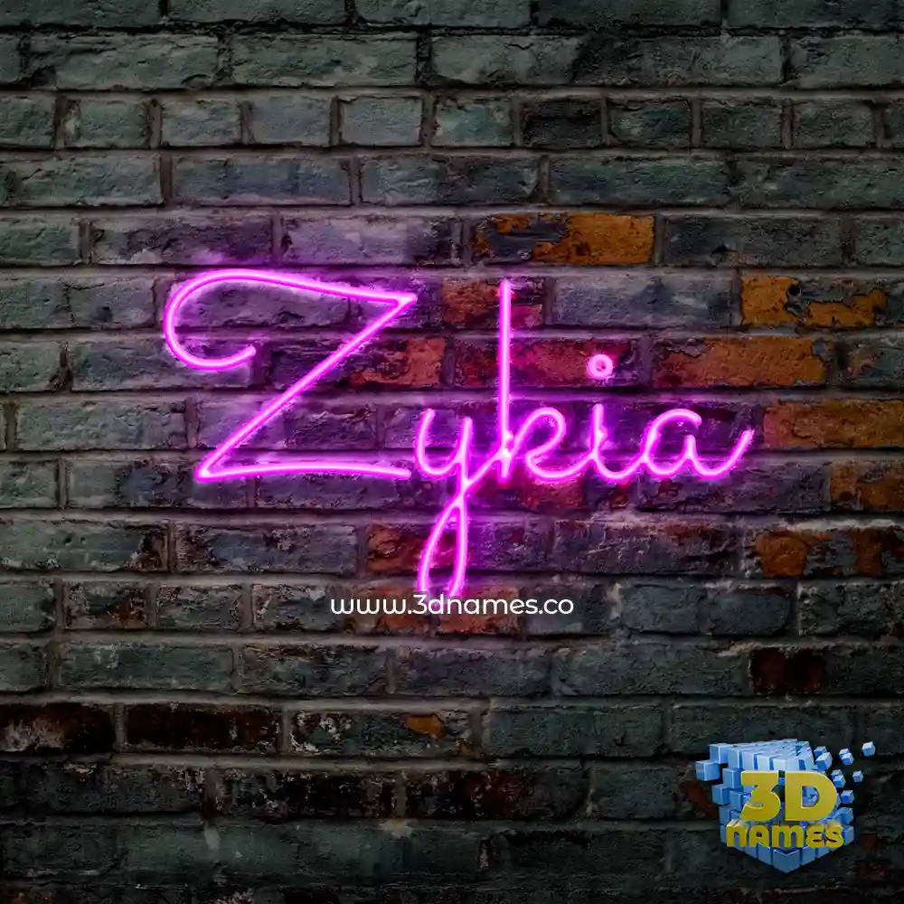 zykia in Pink Neon style - 3D name wallpaper