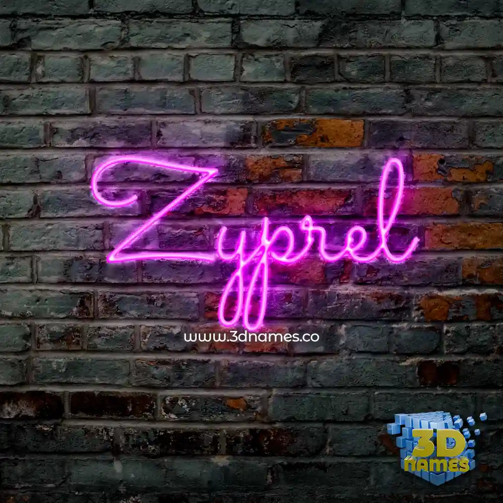 zyprel in Pink Neon style - 3D name wallpaper