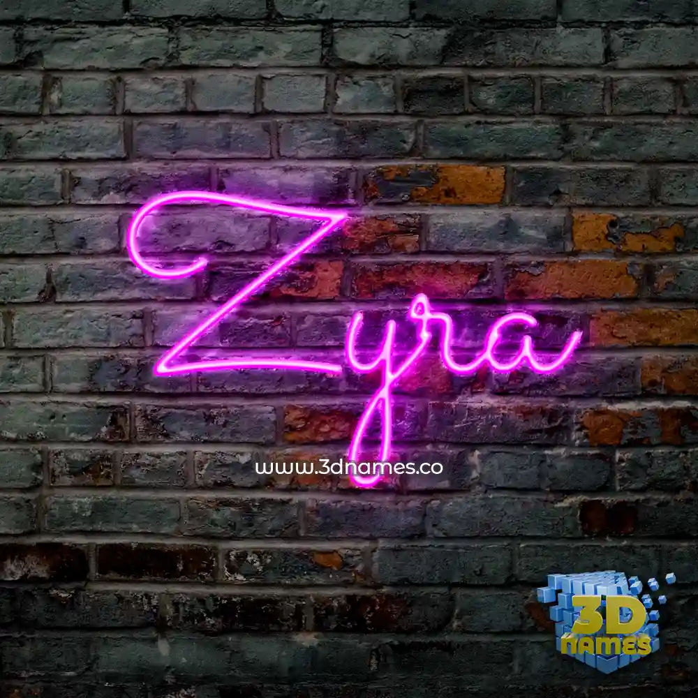 zyra in Pink Neon style - 3D name wallpaper