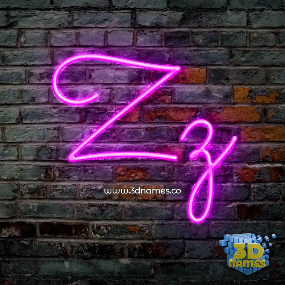 zz in Pink Neon style - 3D name wallpaper