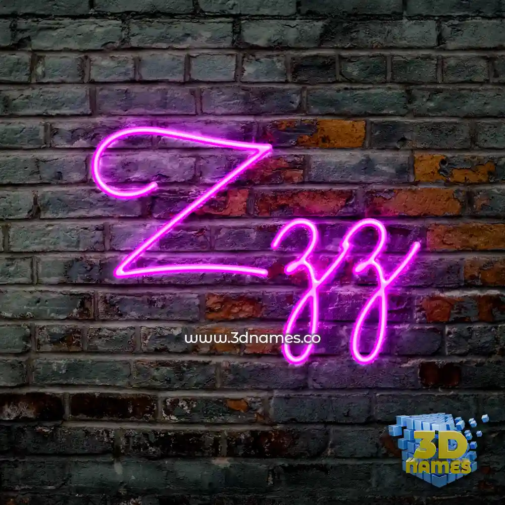 zzz in Pink Neon style - 3D name wallpaper