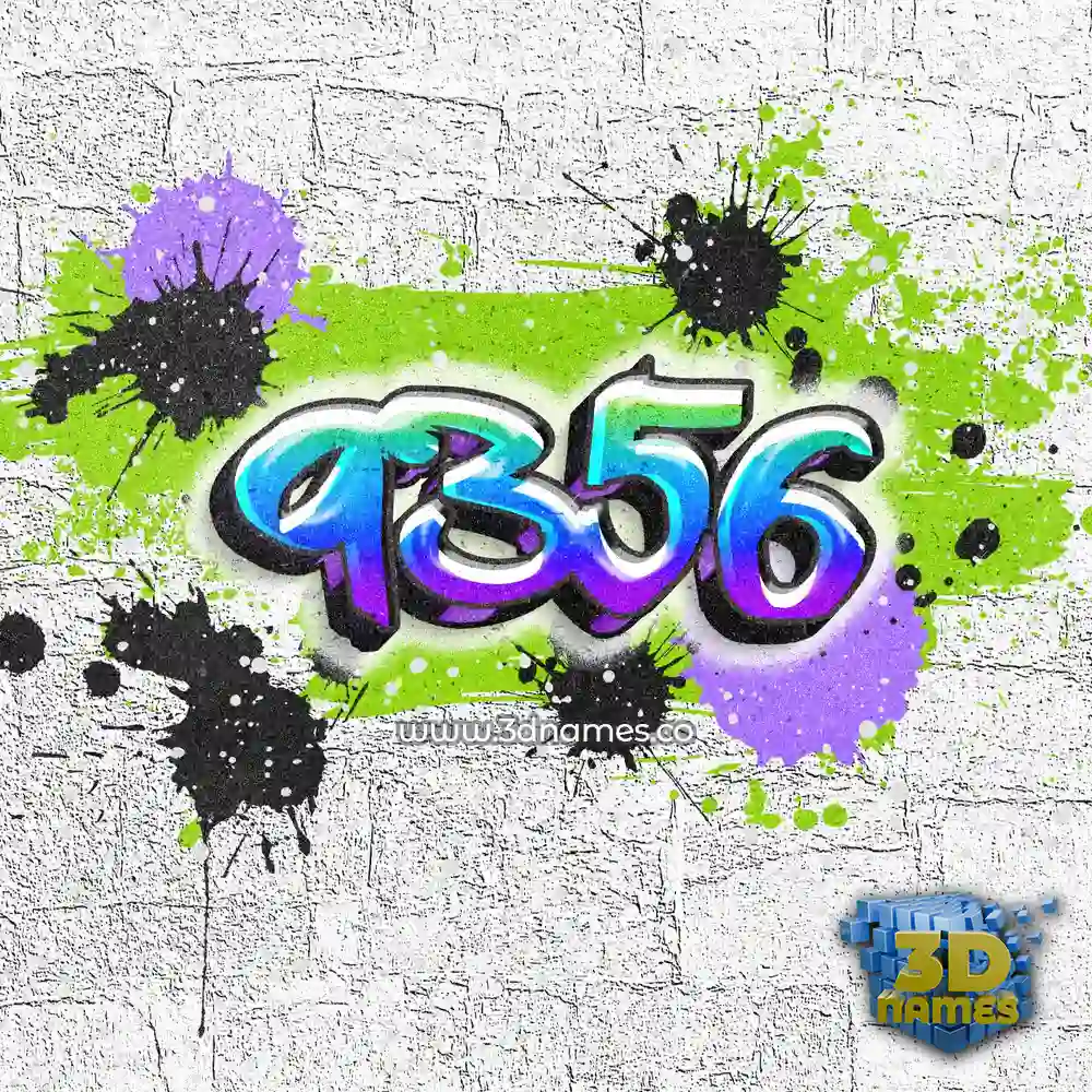 9356 in Graffiti Grunge style - 3D name wallpaper