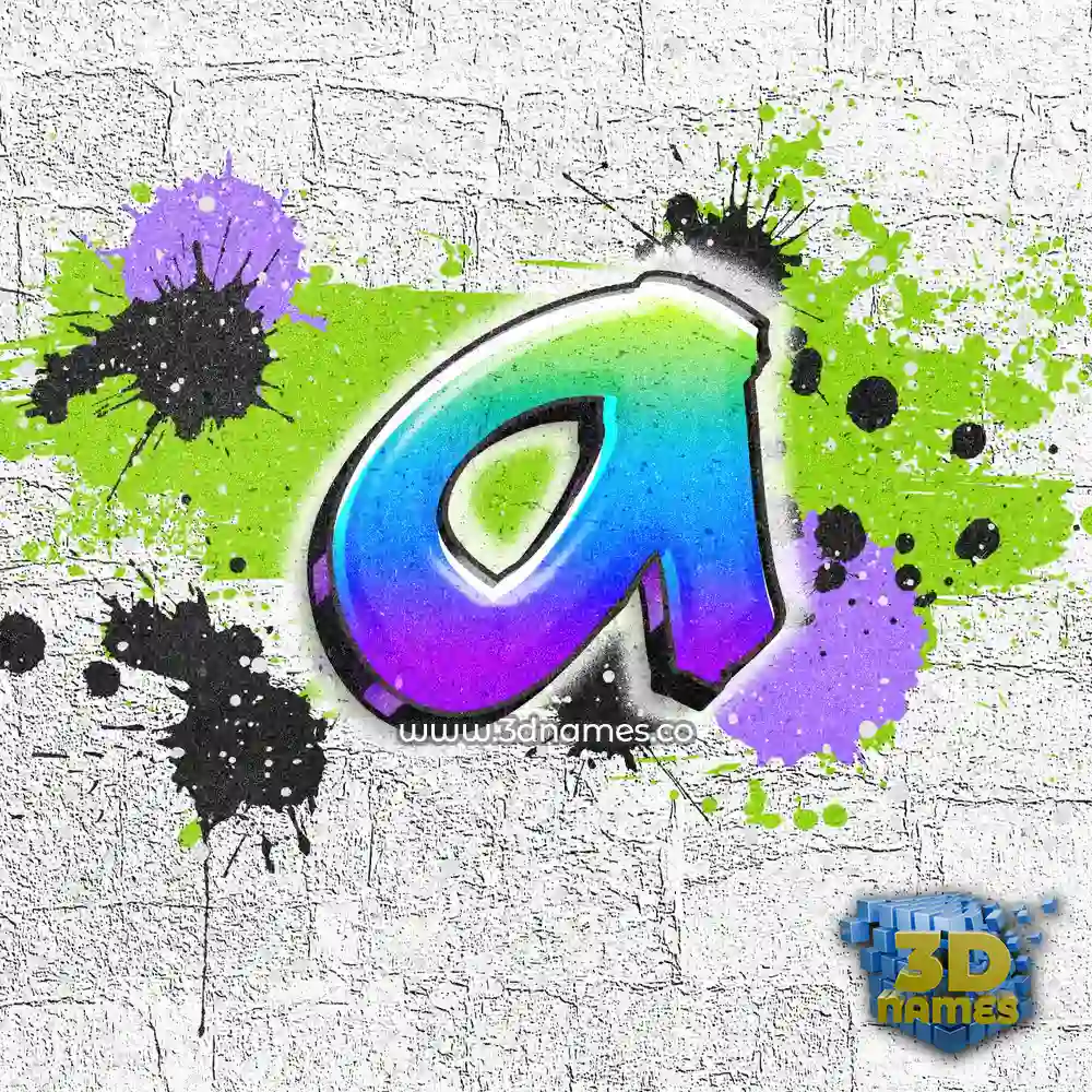 a in Graffiti Grunge style - 3D name wallpaper