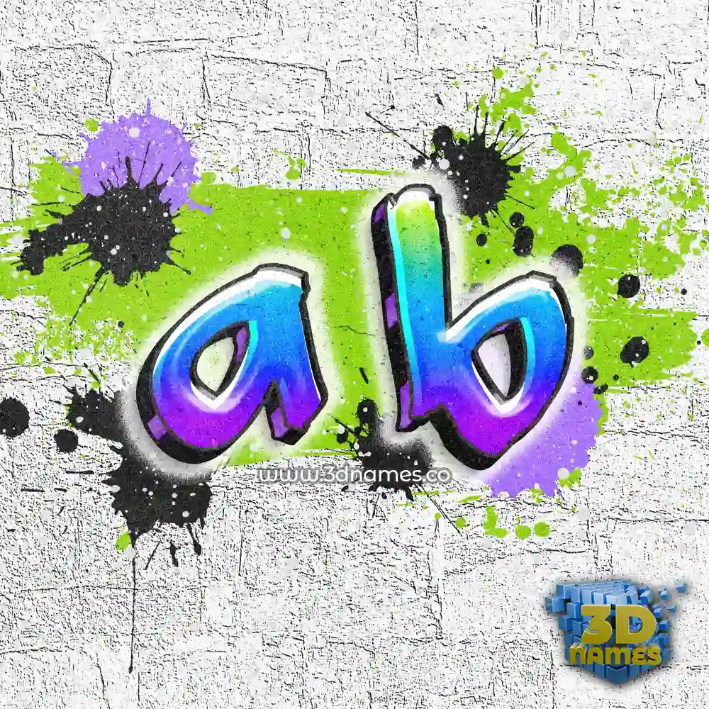 a b in Graffiti Grunge style - 3D name wallpaper