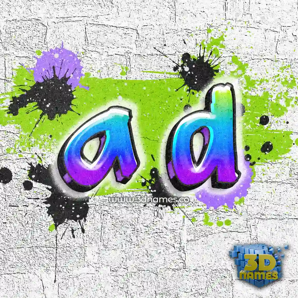 a d in Graffiti Grunge style - 3D name wallpaper