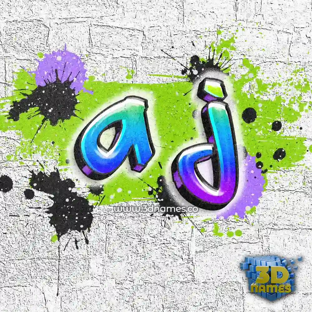 a j in Graffiti Grunge style - 3D name wallpaper