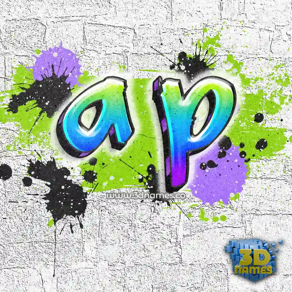 a p in Graffiti Grunge style - 3D name wallpaper