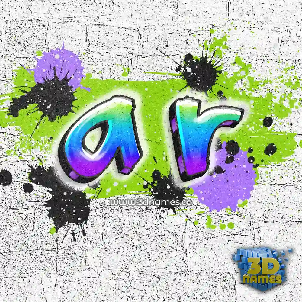 a r in Graffiti Grunge style - 3D name wallpaper