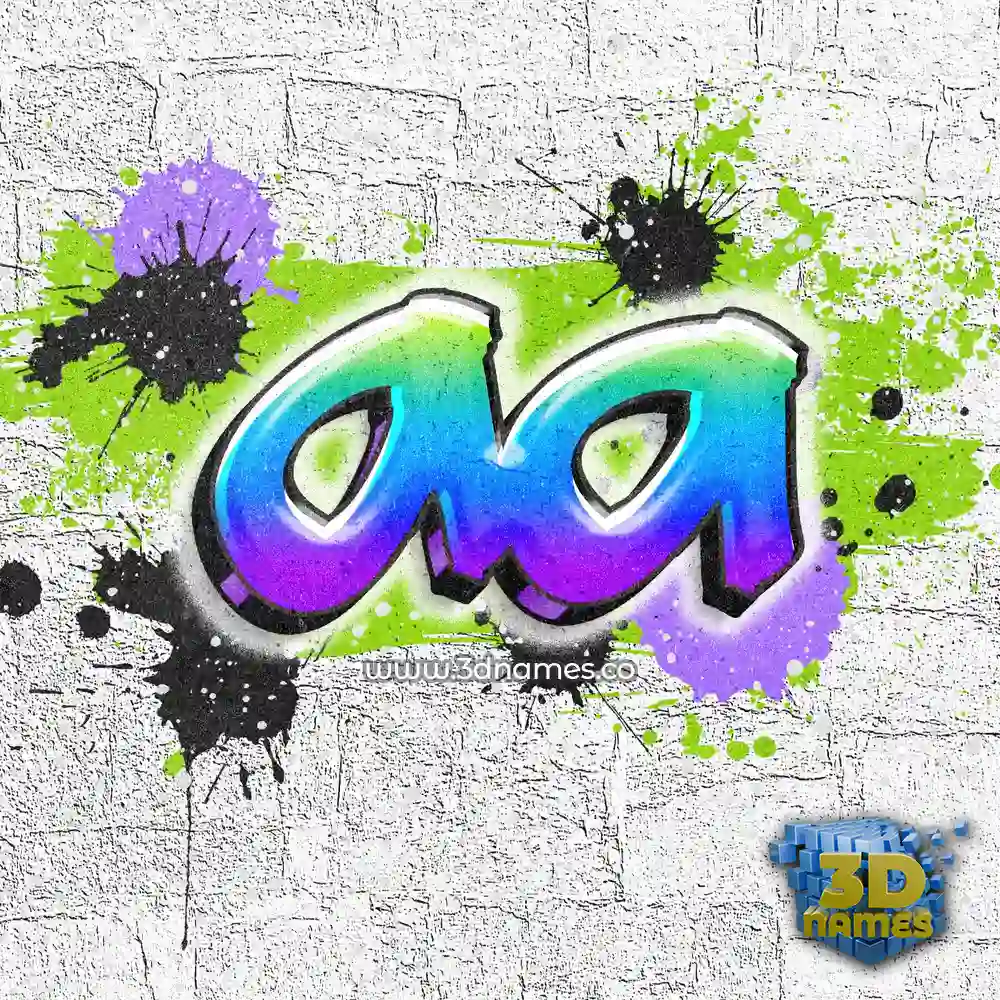 aa in Graffiti Grunge style - 3D name wallpaper