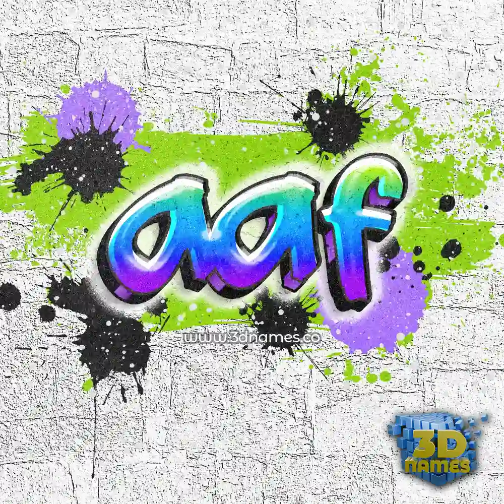 aaf in Graffiti Grunge style - 3D name wallpaper