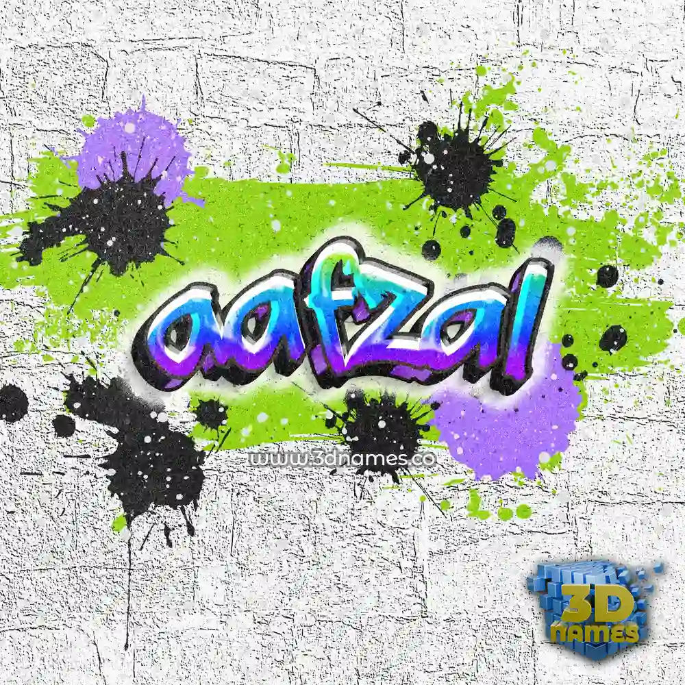 aafzal in Graffiti Grunge style - 3D name wallpaper