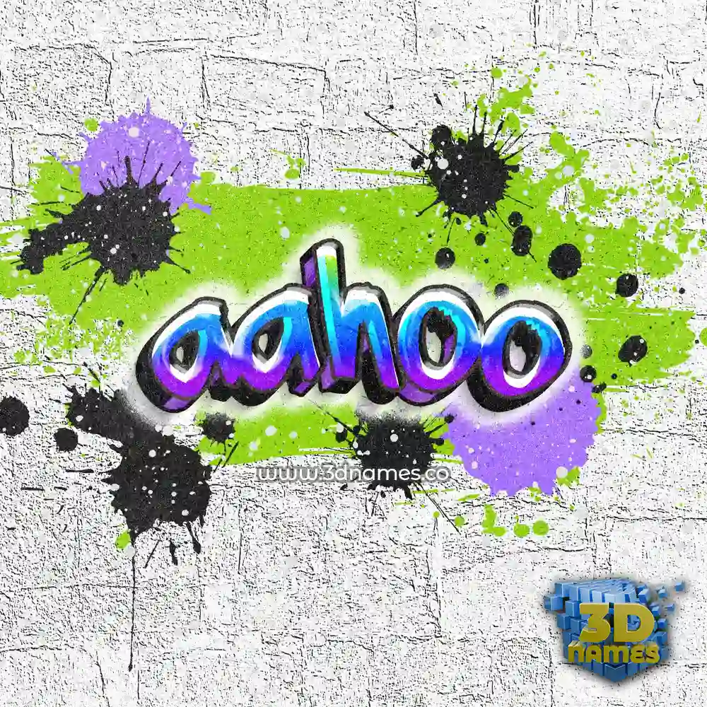 aahoo in Graffiti Grunge style - 3D name wallpaper
