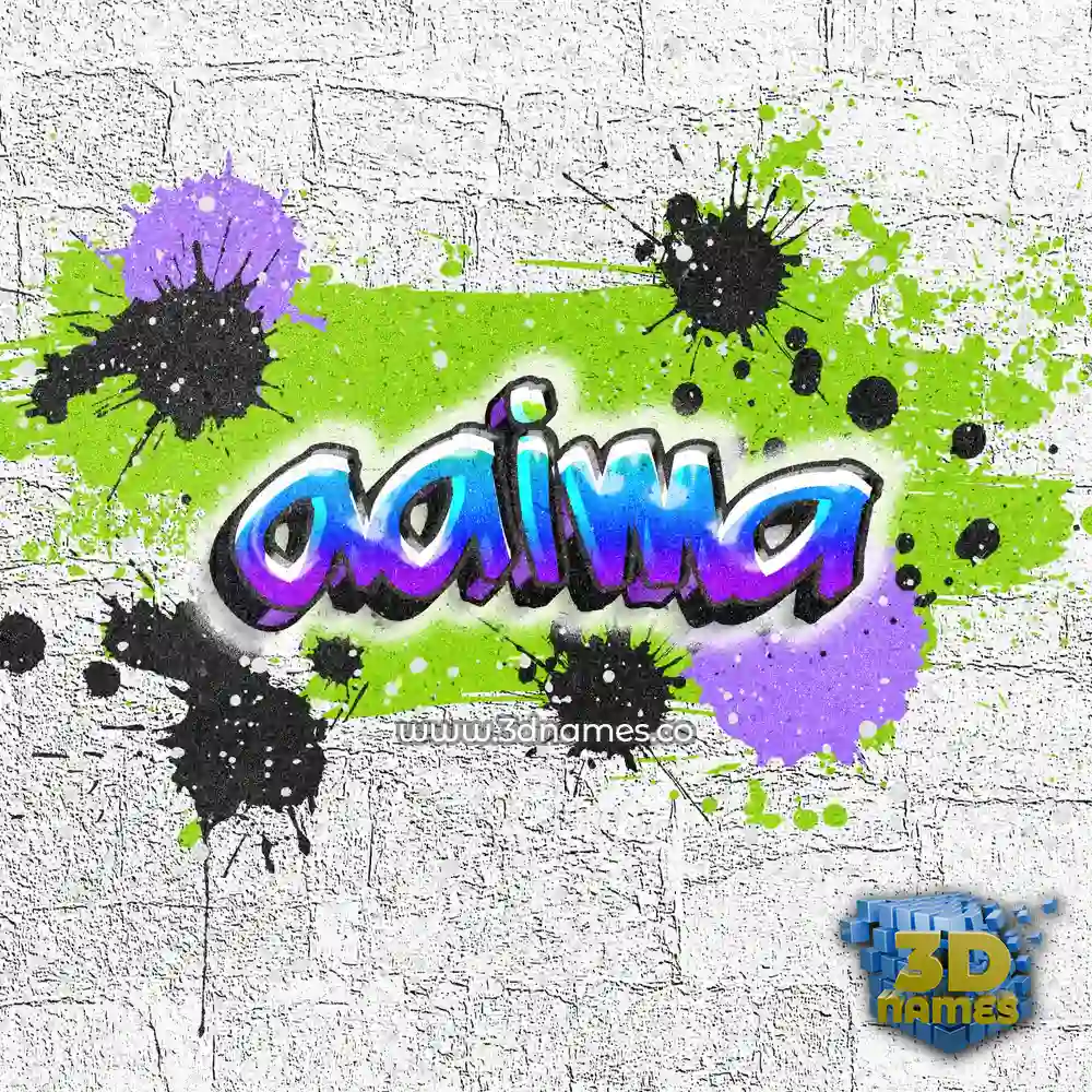 aaima in Graffiti Grunge style - 3D name wallpaper
