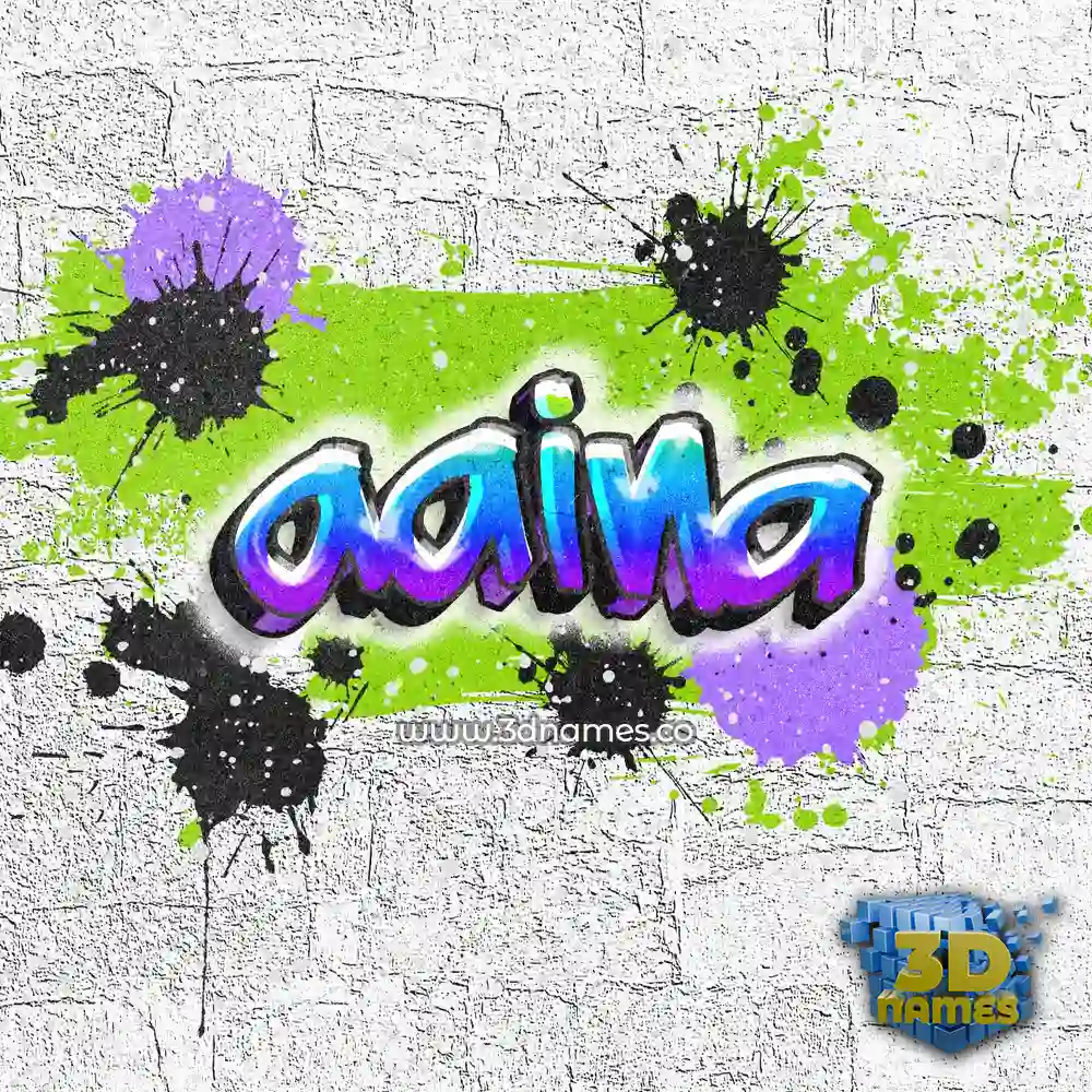 aaina in Graffiti Grunge style - 3D name wallpaper