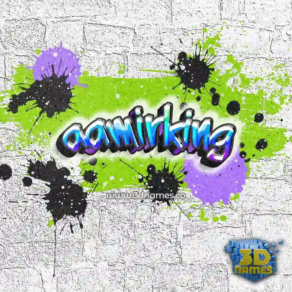 aamirking in Graffiti Grunge style - 3D name wallpaper