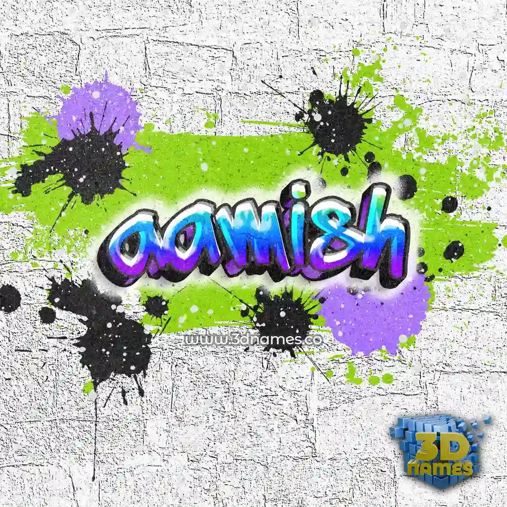 aamish in Graffiti Grunge style - 3D name wallpaper