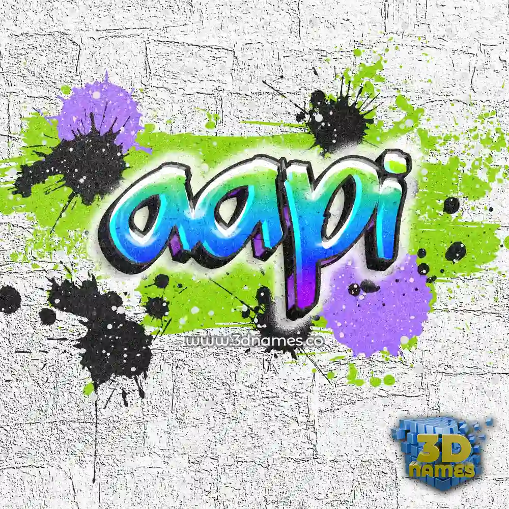aapi in Graffiti Grunge style - 3D name wallpaper