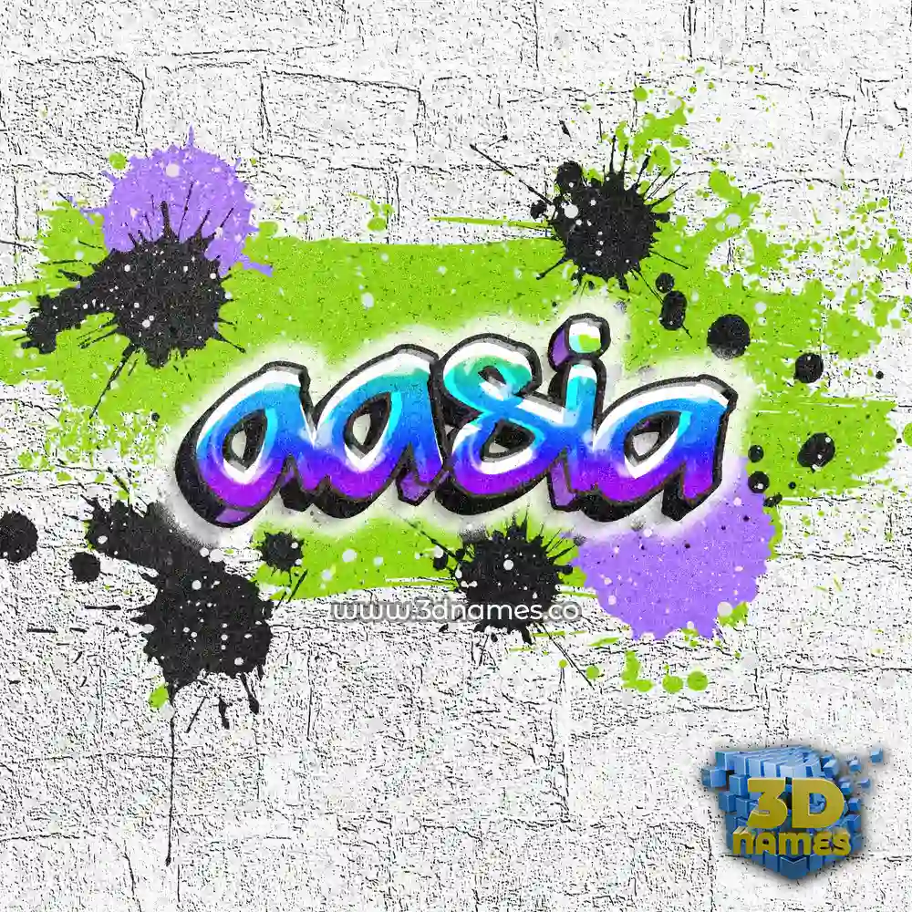aasia in Graffiti Grunge style - 3D name wallpaper