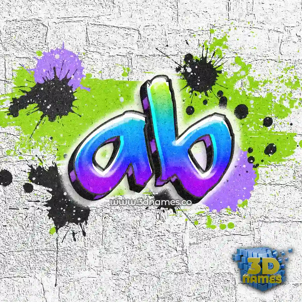ab in Graffiti Grunge style - 3D name wallpaper