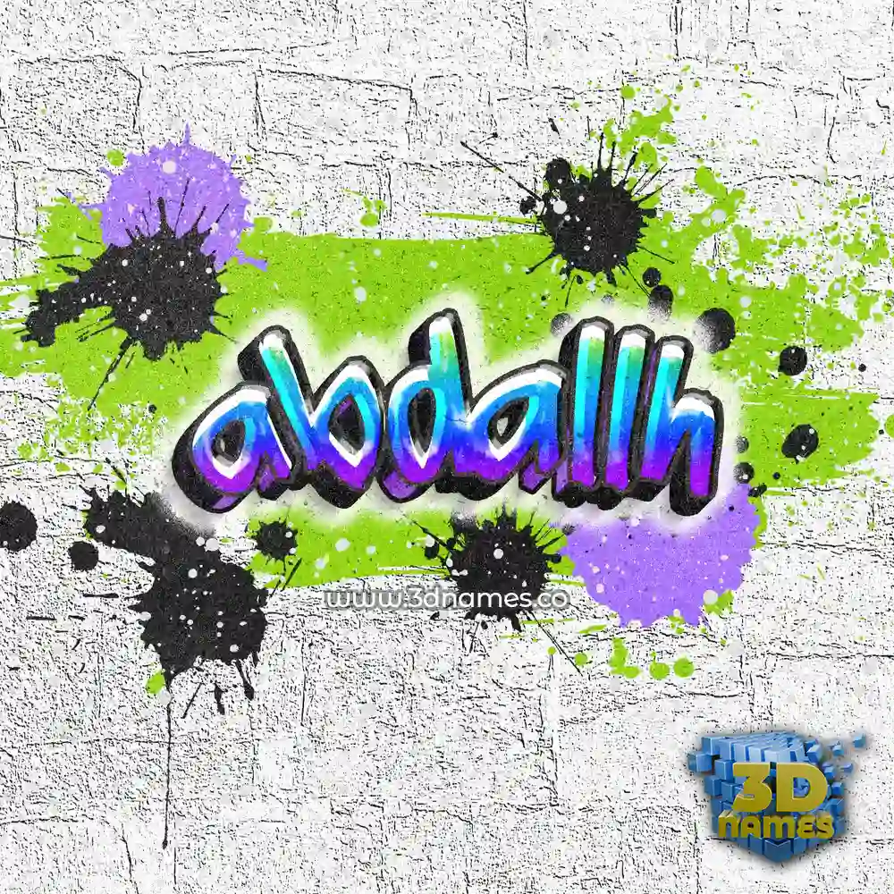 abdallh in Graffiti Grunge style - 3D name wallpaper