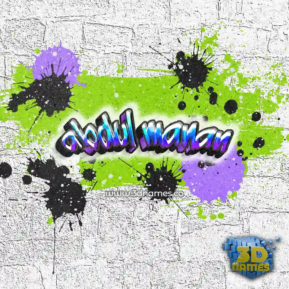abdul manan in Graffiti Grunge style - 3D name wallpaper