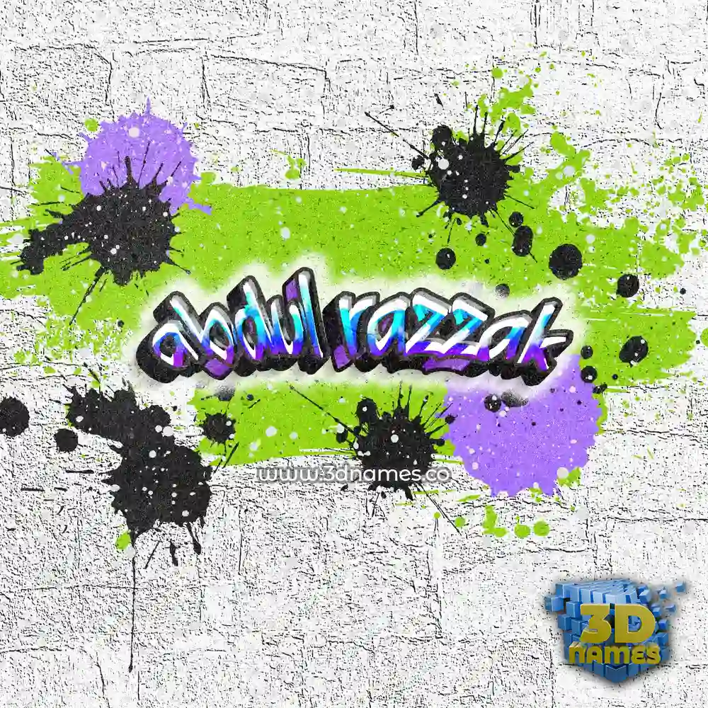 abdul razzak in Graffiti Grunge style - 3D name wallpaper