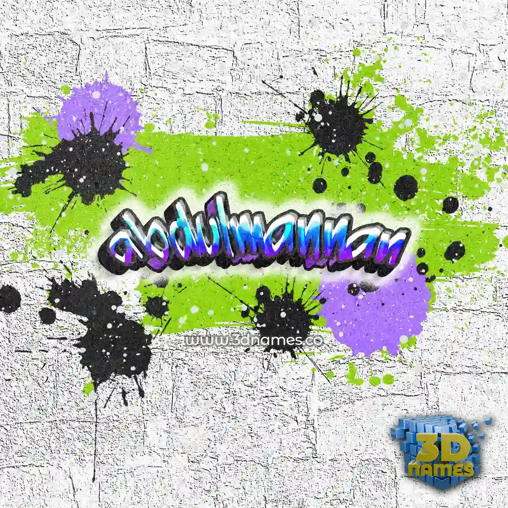 abdulmannan in Graffiti Grunge style - 3D name wallpaper