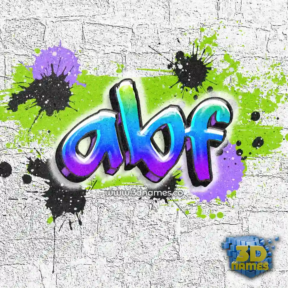 abf in Graffiti Grunge style - 3D name wallpaper