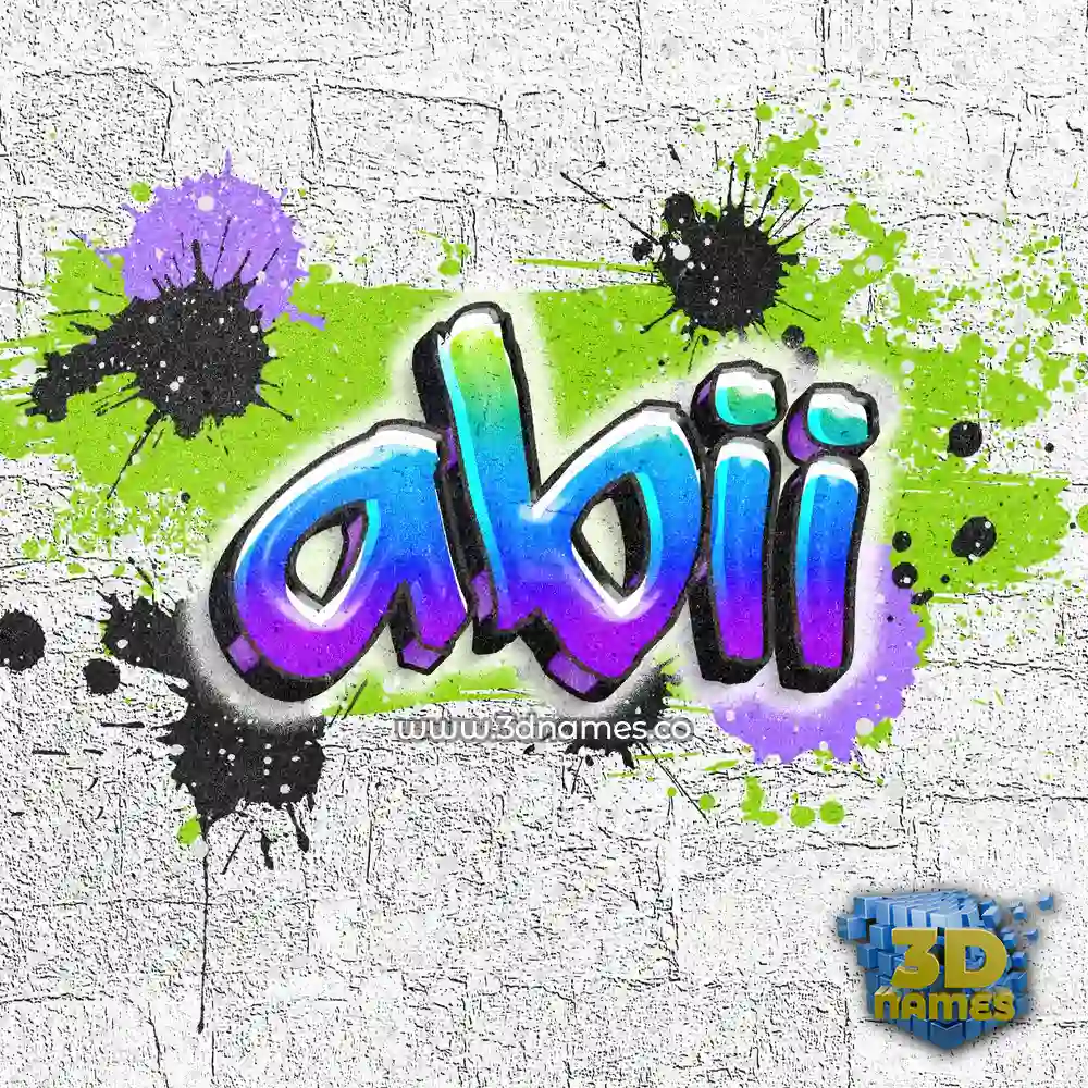 abii in Graffiti Grunge style - 3D name wallpaper