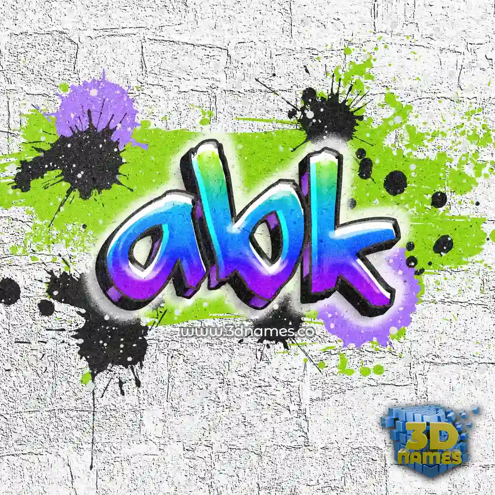 abk in Graffiti Grunge style - 3D name wallpaper