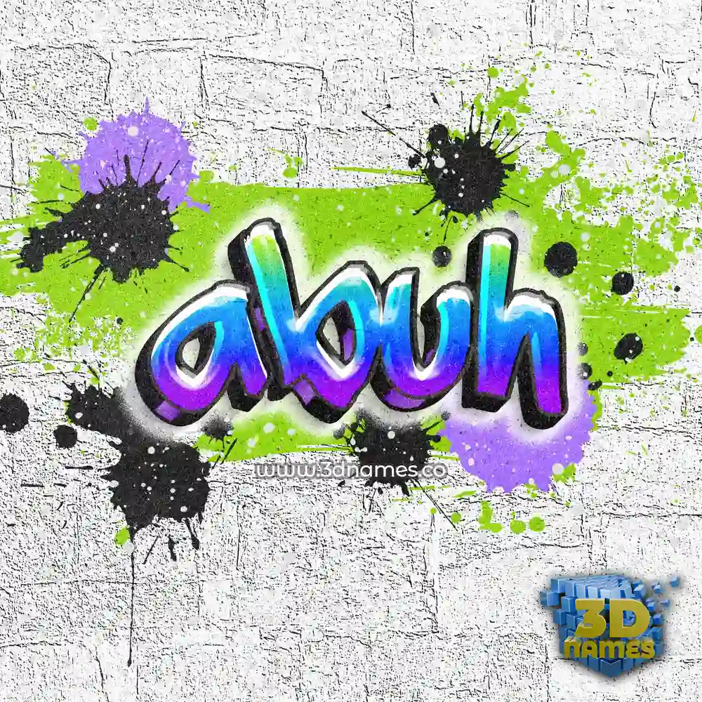 abuh in Graffiti Grunge style - 3D name wallpaper