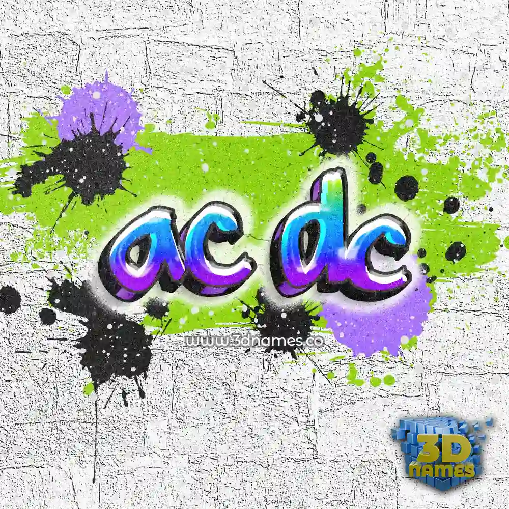 ac dc in Graffiti Grunge style - 3D name wallpaper