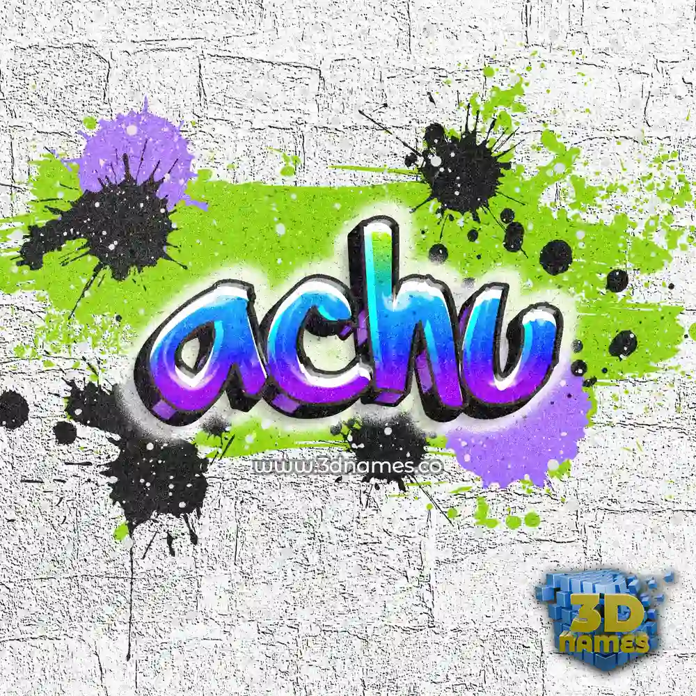 achu in Graffiti Grunge style - 3D name wallpaper