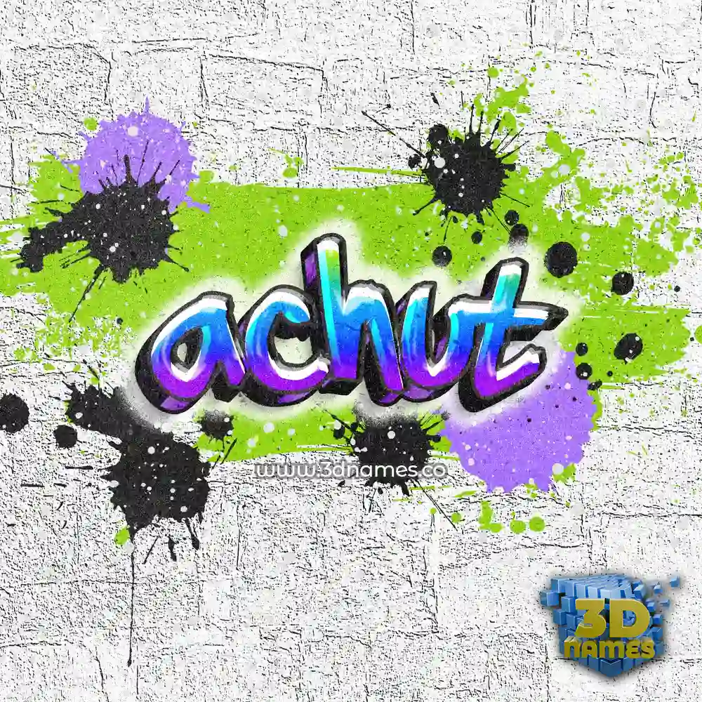 achut in Graffiti Grunge style - 3D name wallpaper