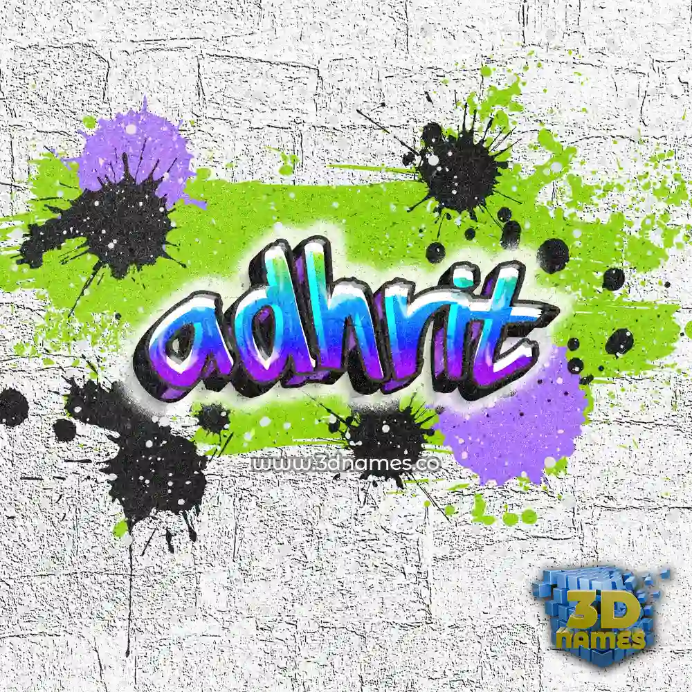 adhrit in Graffiti Grunge style - 3D name wallpaper