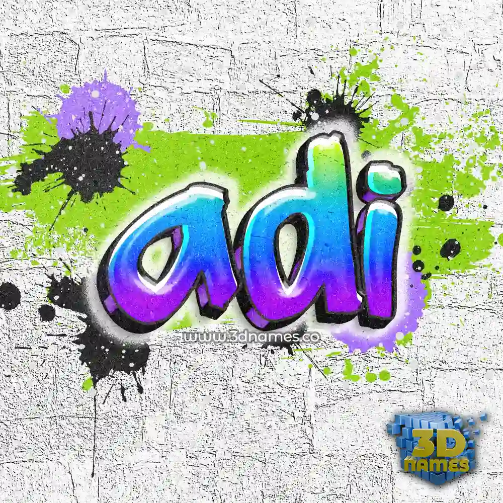 adi in Graffiti Grunge style - 3D name wallpaper