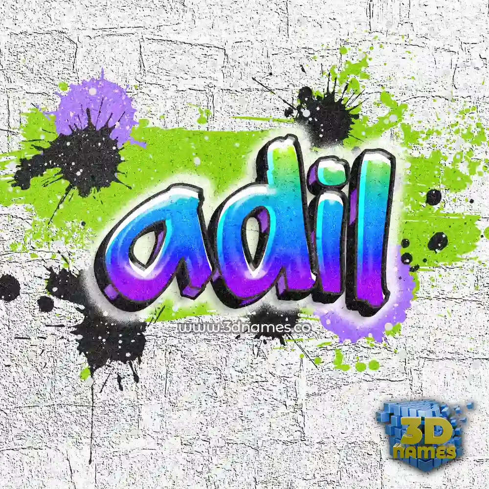 adil in Graffiti Grunge style - 3D name wallpaper