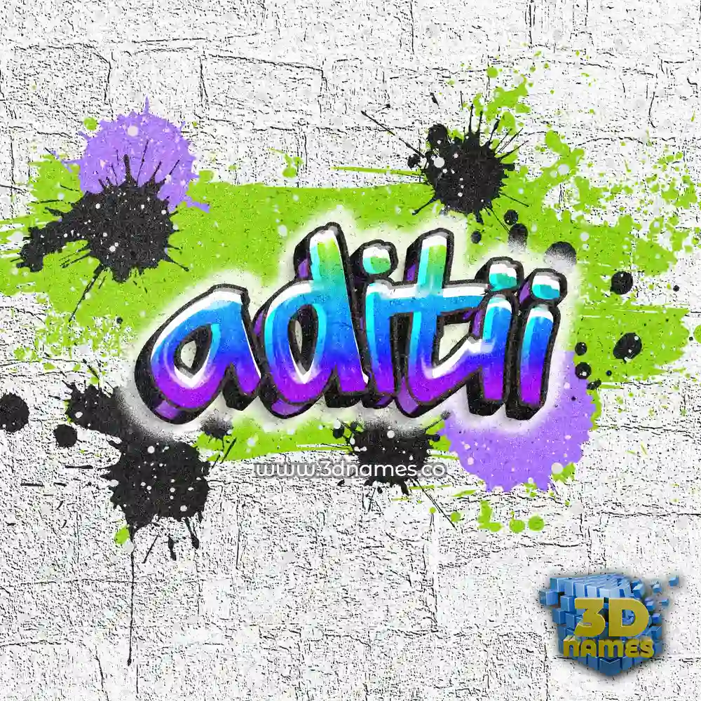 aditii in Graffiti Grunge style - 3D name wallpaper