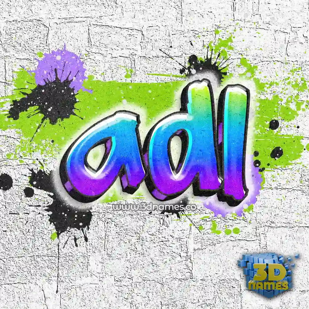 adl in Graffiti Grunge style - 3D name wallpaper