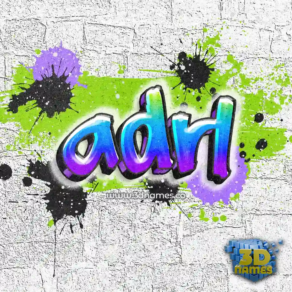 adrl in Graffiti Grunge style - 3D name wallpaper