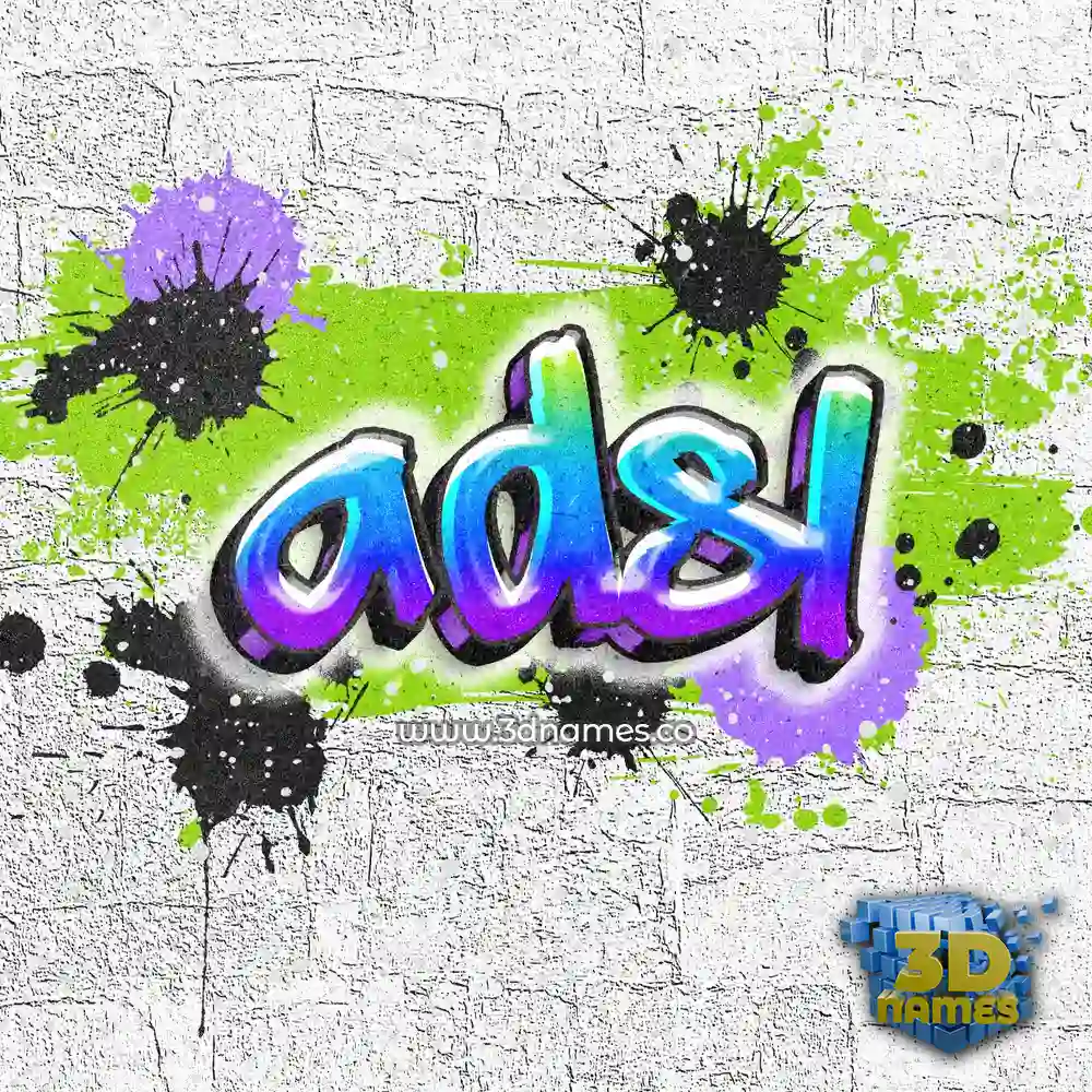 adsl in Graffiti Grunge style - 3D name wallpaper