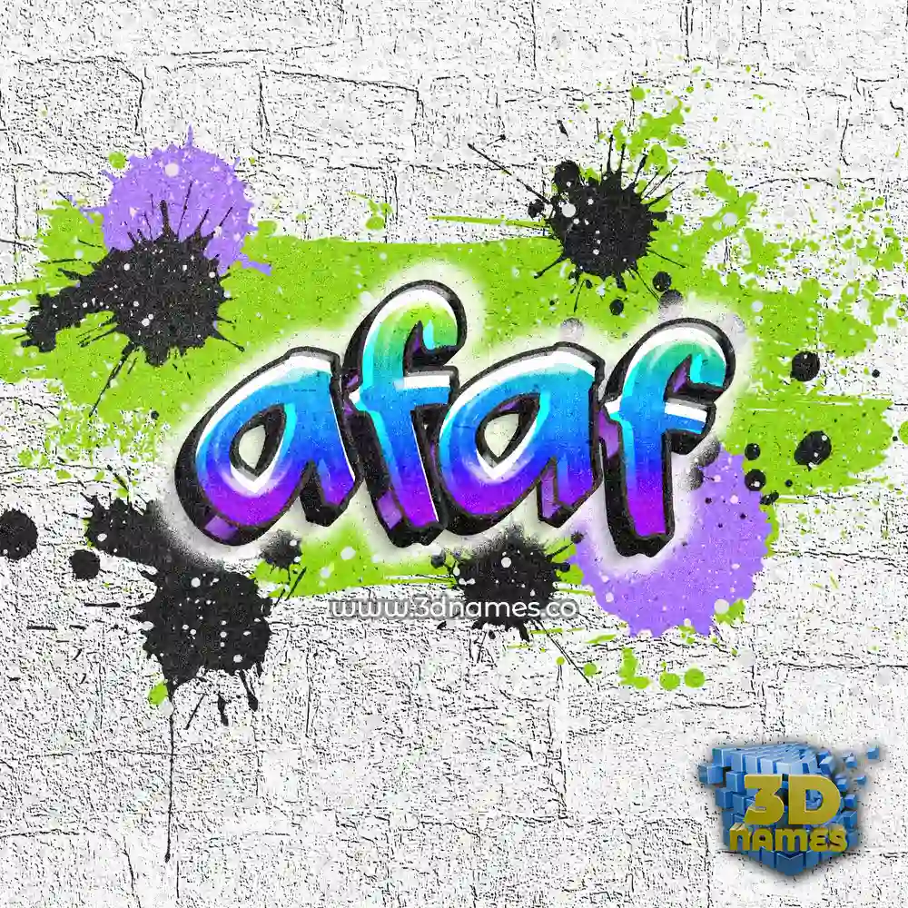 afaf in Graffiti Grunge style - 3D name wallpaper