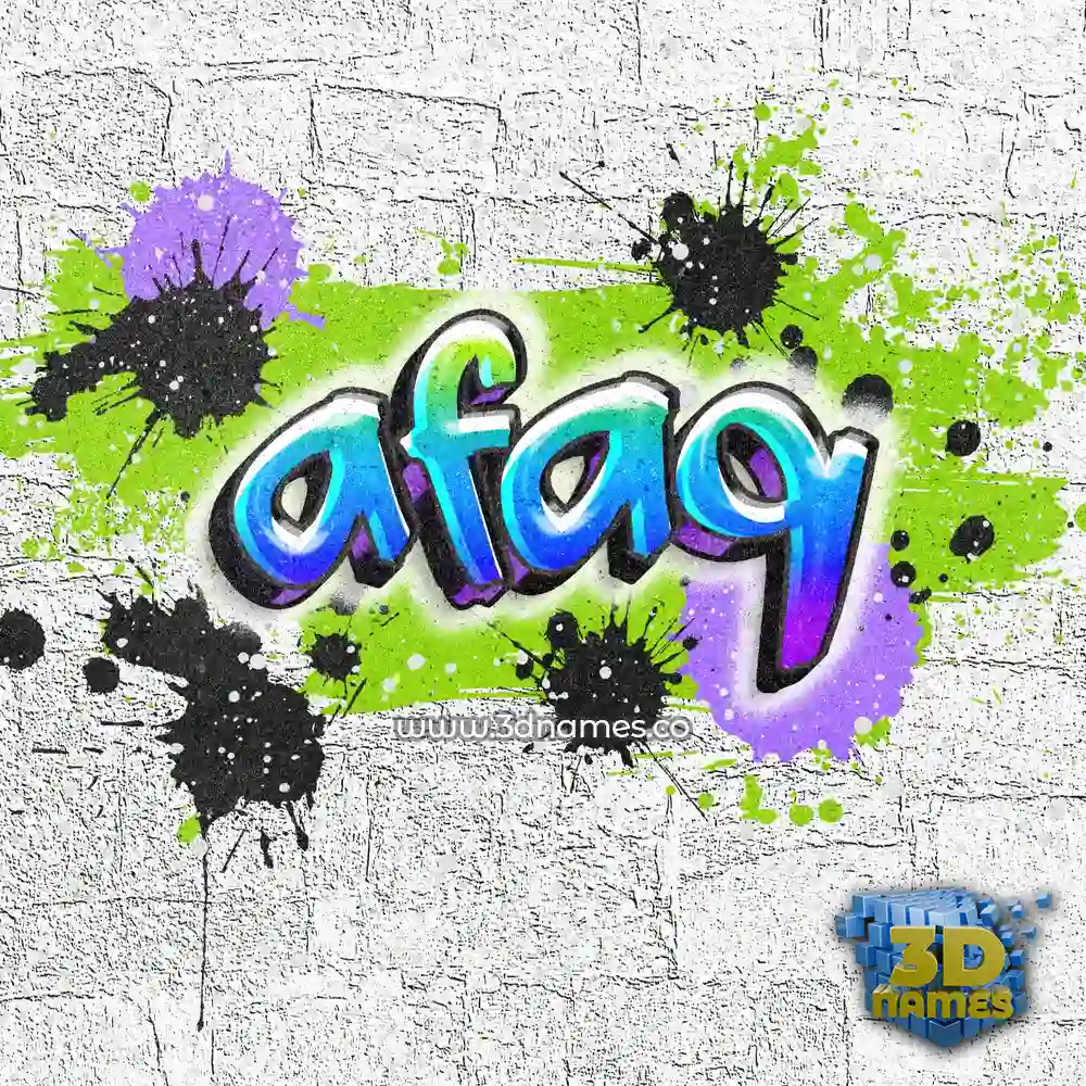 afaq in Graffiti Grunge style - 3D name wallpaper