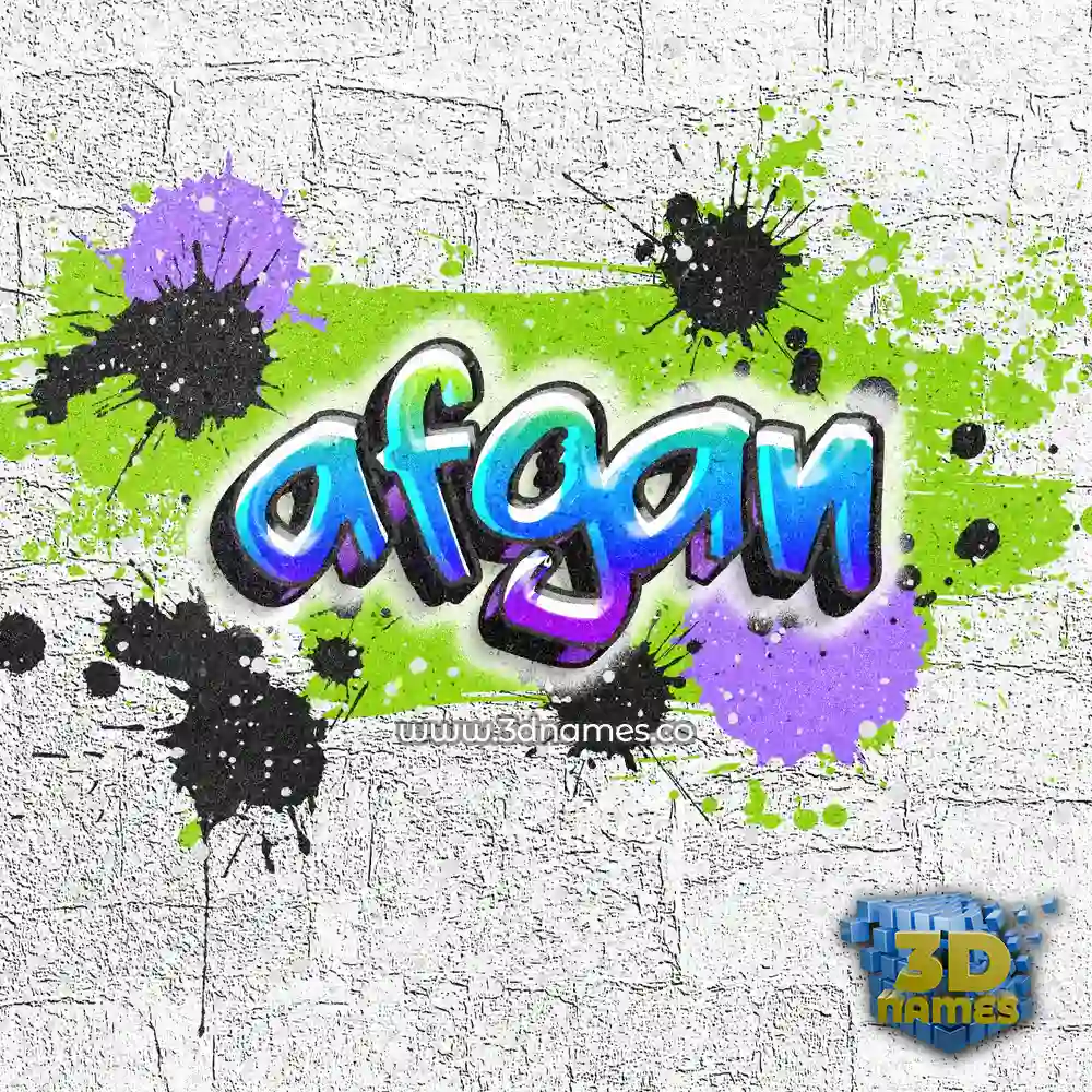 afgan in Graffiti Grunge style - 3D name wallpaper