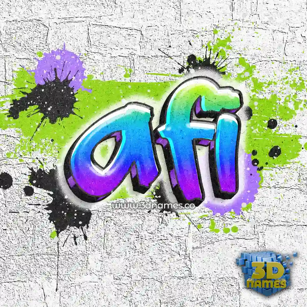 afi in Graffiti Grunge style - 3D name wallpaper