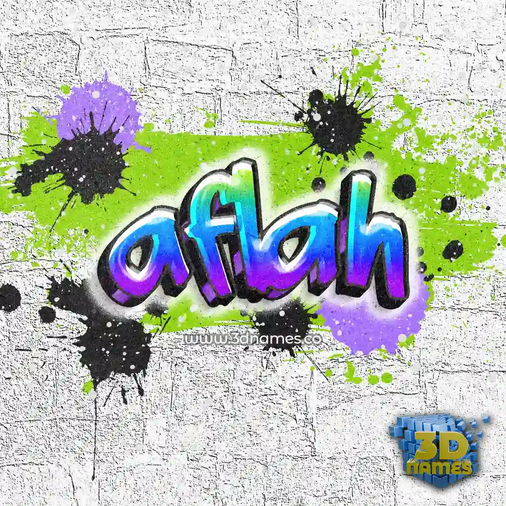 aflah in Graffiti Grunge style - 3D name wallpaper