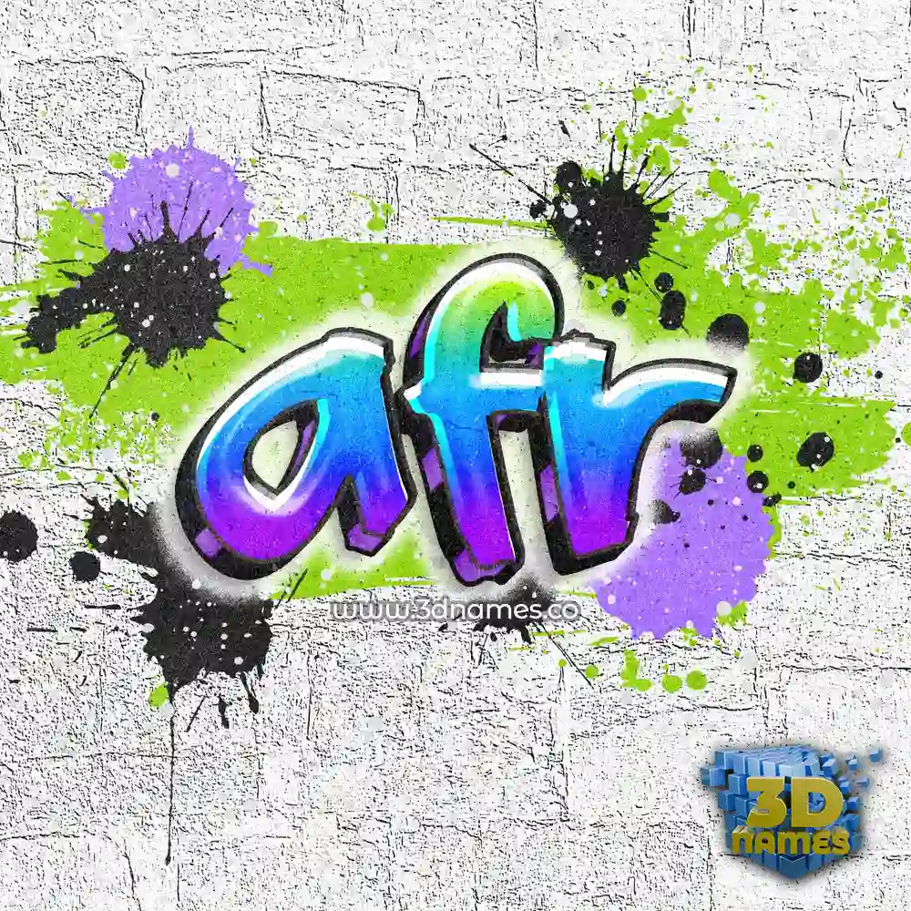 afr in Graffiti Grunge style - 3D name wallpaper